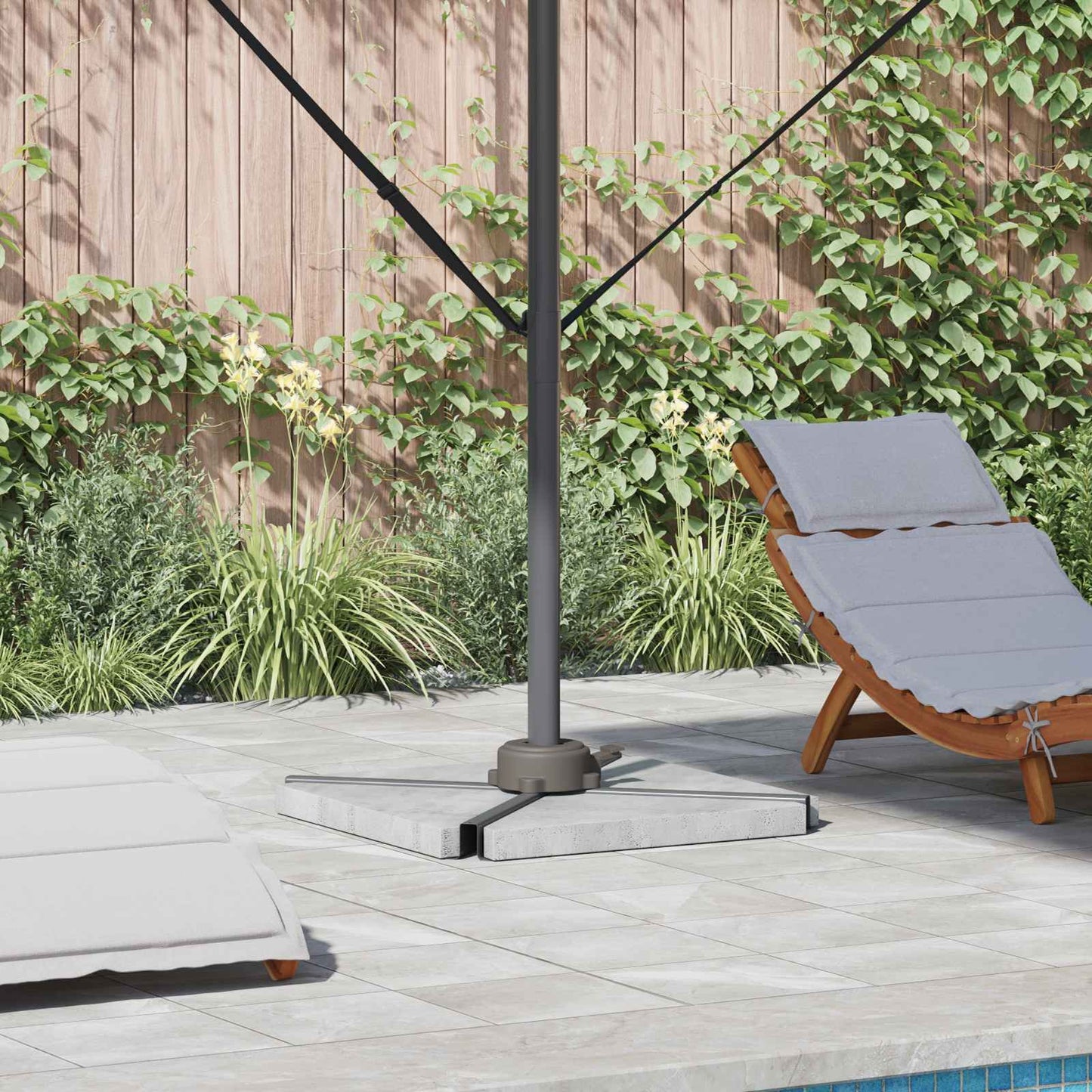 vidaXL Parasol Base Silver 23 x 14 x 6 cm