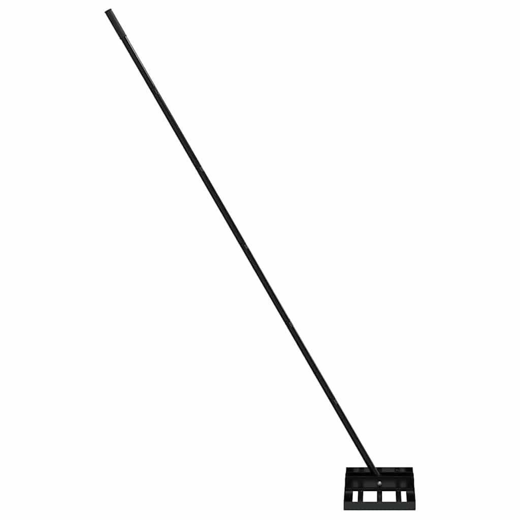 vidaXL Garden Rake Manual Black 45 x 25 x 200 cm Powder-Coated Steel