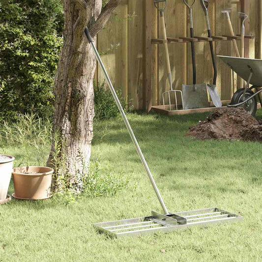 vidaXL Garden Leveling Rake Silver 75 x 25 x 6 cm Stainless Steel