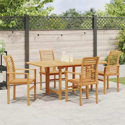 vidaXL Garden Dining Set 5 pcs Brown Solid Teak Wood