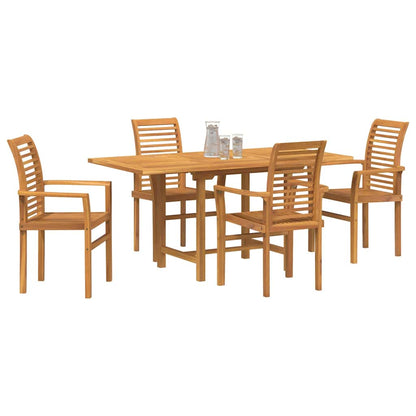 vidaXL Garden Dining Set 5 pcs Brown Solid Teak Wood
