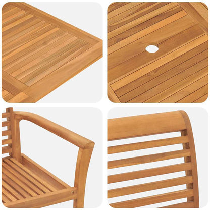 vidaXL Garden Dining Set 7 pcs Brown Solid Teak Wood