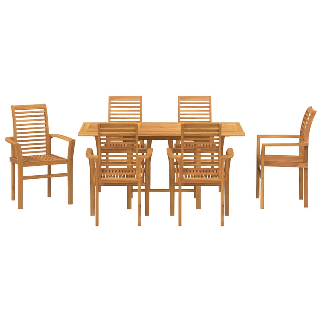 vidaXL Garden Dining Set 7 pcs Brown Solid Teak Wood