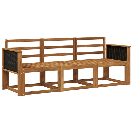 vidaXL Outdoor Sofa Set 3 pcs Natural Solid Acacia Wood
