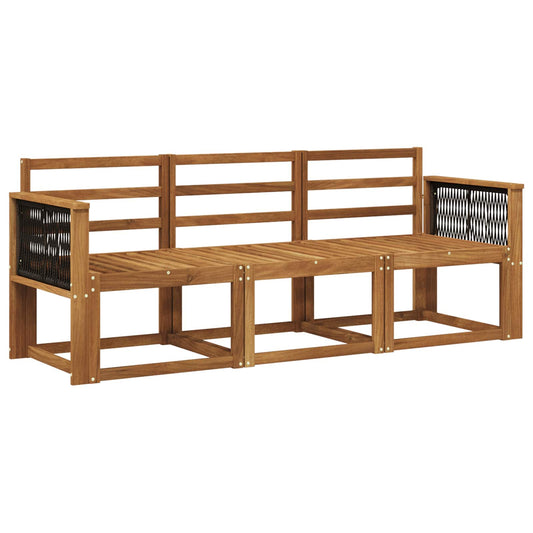 vidaXL Outdoor Sofa Set 3 pcs Natural Solid Acacia Wood