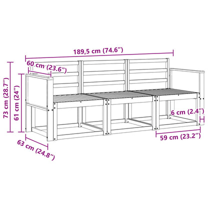vidaXL Outdoor Sofa Set 3 pcs Natural Solid Acacia Wood