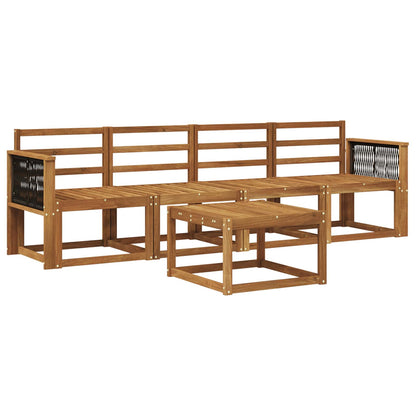 vidaXL Outdoor Sofa Set 4 pcs Natural Solid Acacia Wood