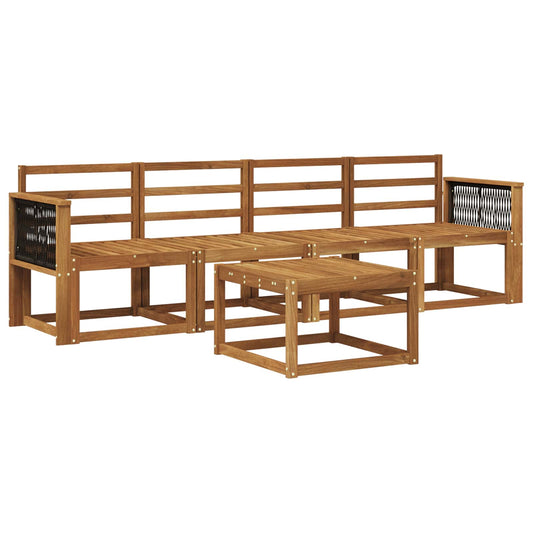 vidaXL Outdoor Sofa Set 4 pcs Natural Solid Acacia Wood