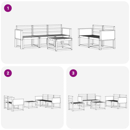 vidaXL Outdoor Sofa Set 6 pcs Natural Solid Acacia Wood