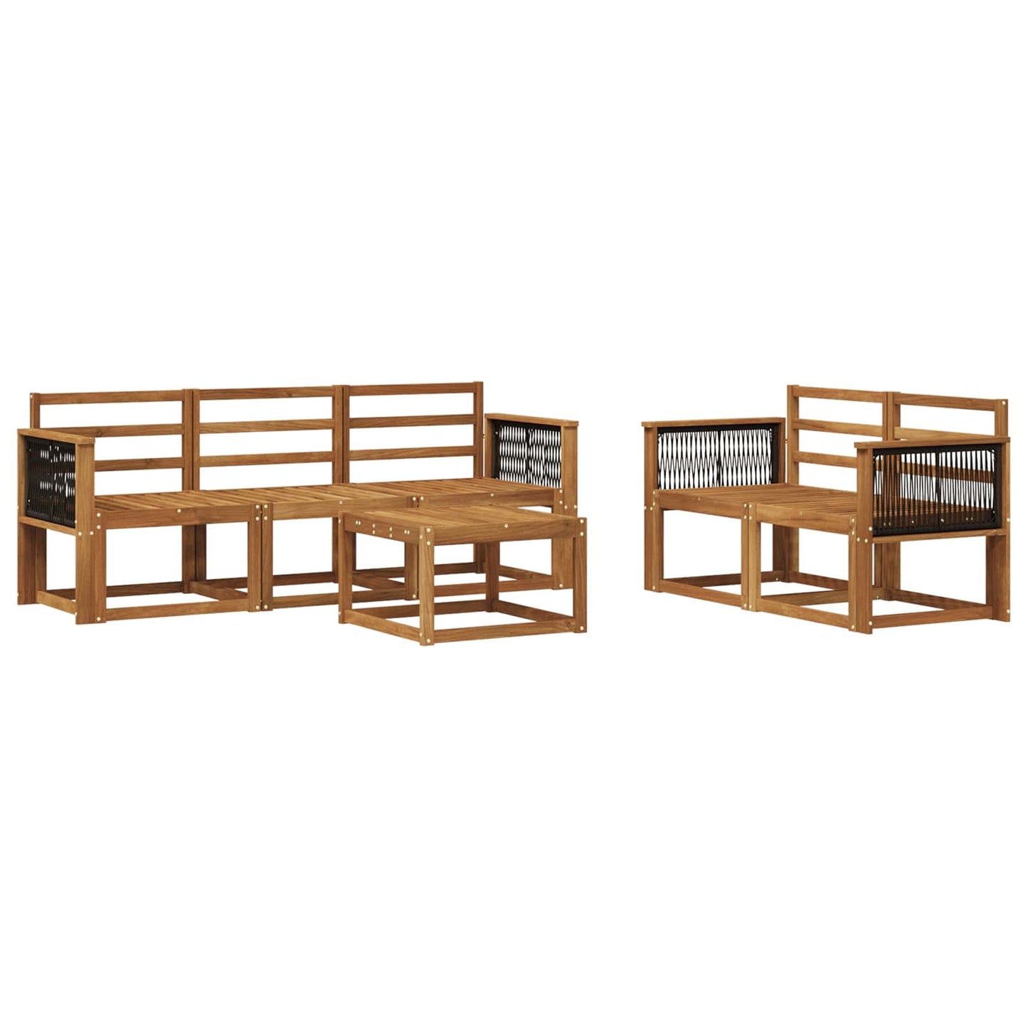 vidaXL Outdoor Sofa Set 6 pcs Natural Solid Acacia Wood