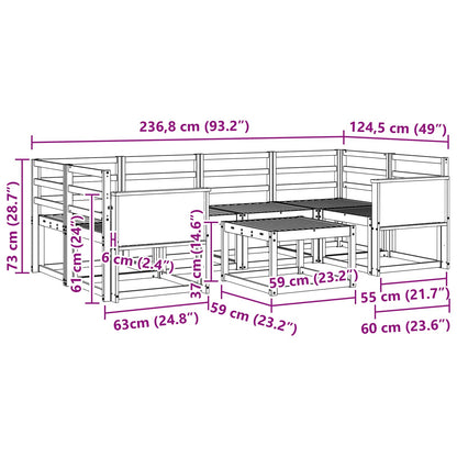 vidaXL Outdoor Sofa Set 5 pcs Natural Solid Acacia Wood