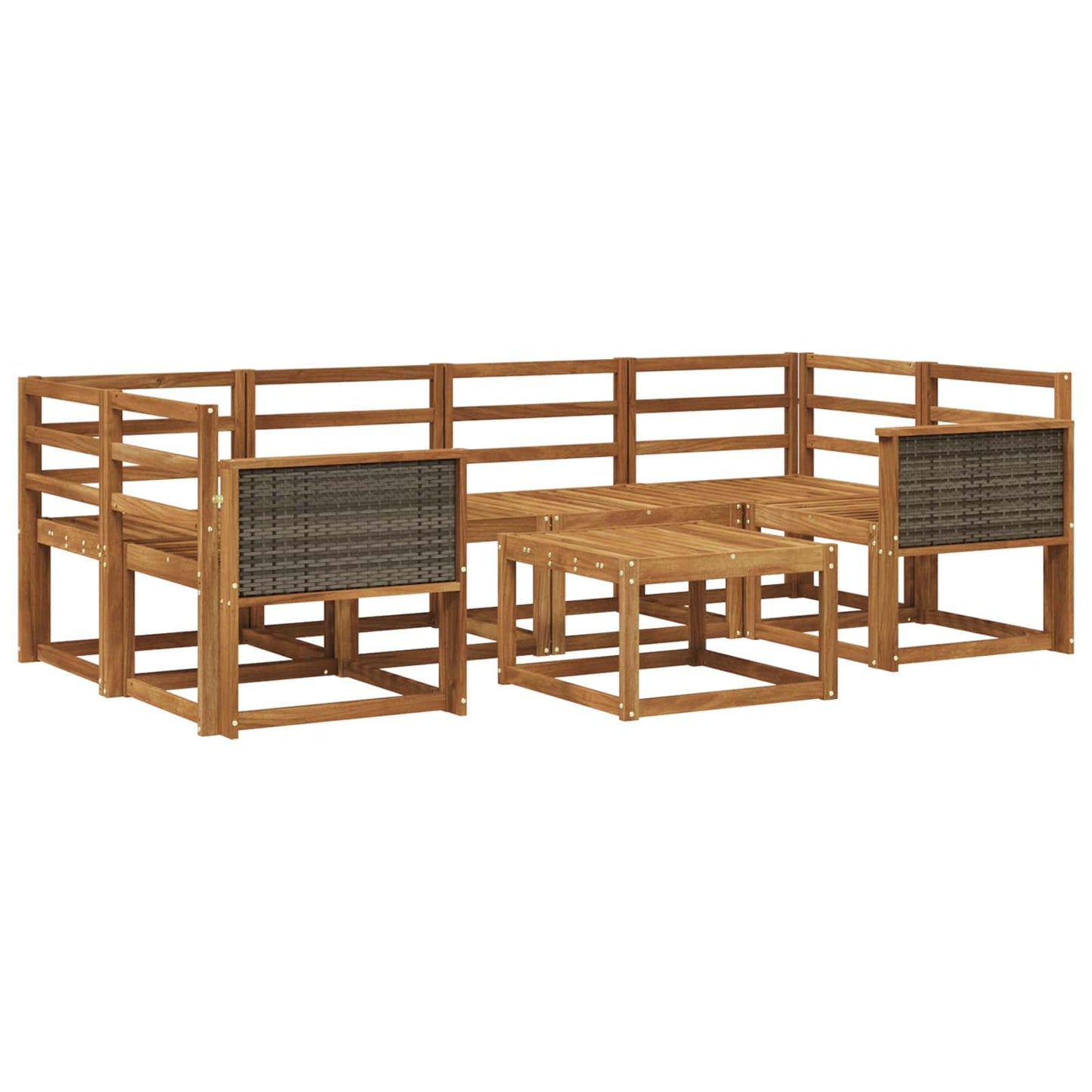 vidaXL Outdoor Sofa Set 5 pcs Natural Solid Acacia Wood