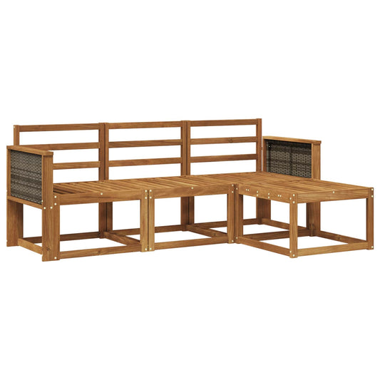 vidaXL Outdoor Sofa Set 4 pcs Natural Solid Acacia Wood