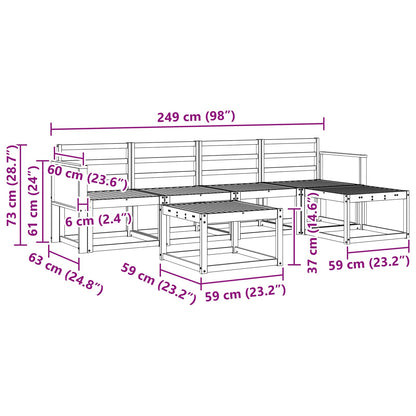 vidaXL Outdoor Sofa Set 6 pcs Natural Solid Acacia Wood