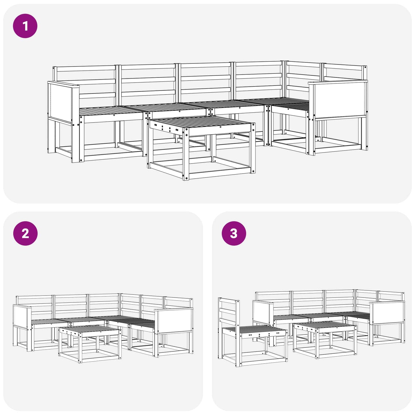vidaXL Outdoor Sofa Set 6 pcs Natural Solid Acacia Wood