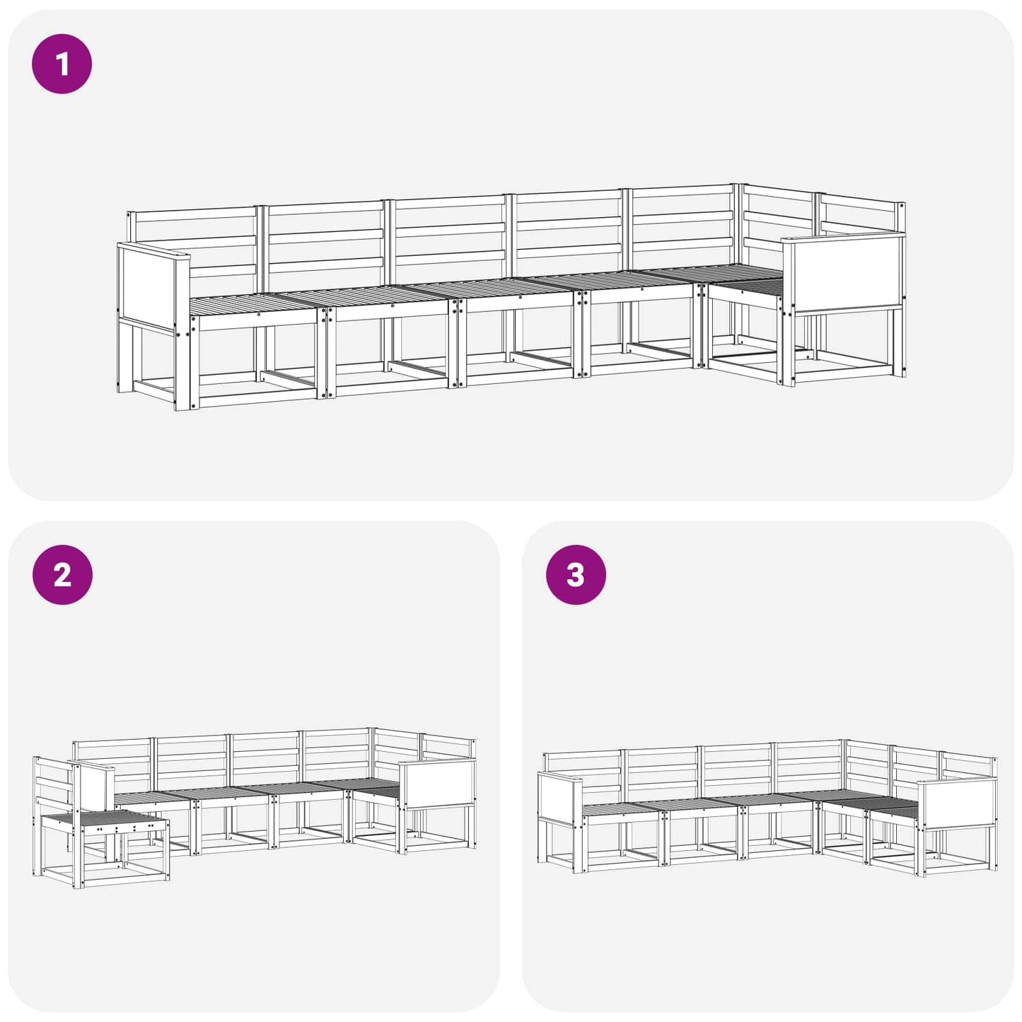 vidaXL Outdoor Sofa Set 6 pcs Natural Solid Acacia Wood
