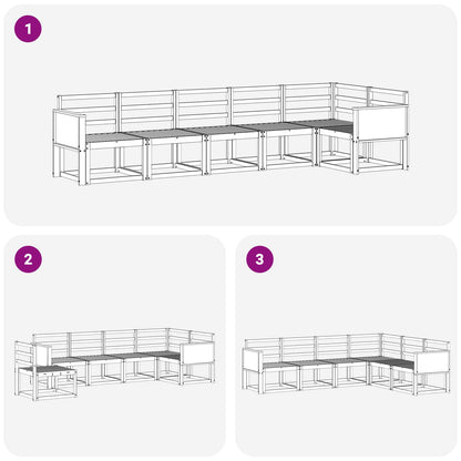 vidaXL Outdoor Sofa Set 6 pcs Natural Solid Acacia Wood
