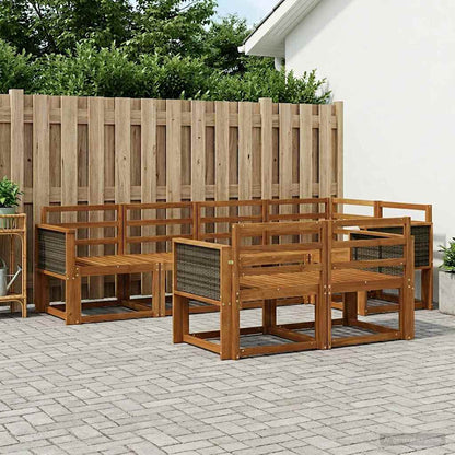 vidaXL Outdoor Sofa Set 7 pcs Natural Solid Acacia Wood