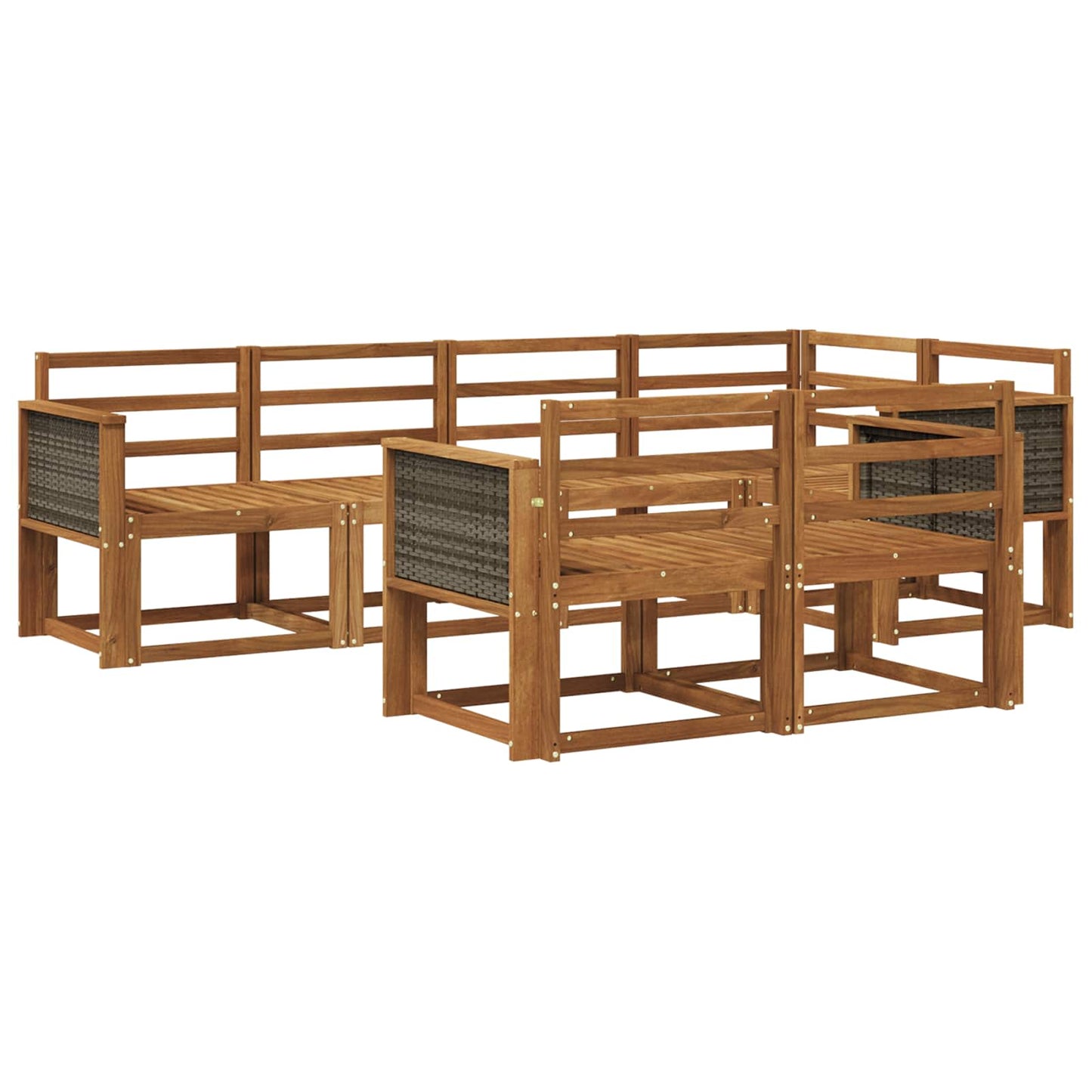 vidaXL Outdoor Sofa Set 7 pcs Natural Solid Acacia Wood