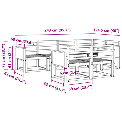 vidaXL Outdoor Sofa Set 7 pcs Natural Solid Acacia Wood