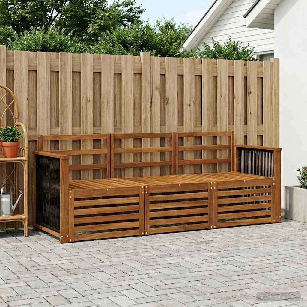 vidaXL Sofa Sets 3 pcs Solid Acacia Wood