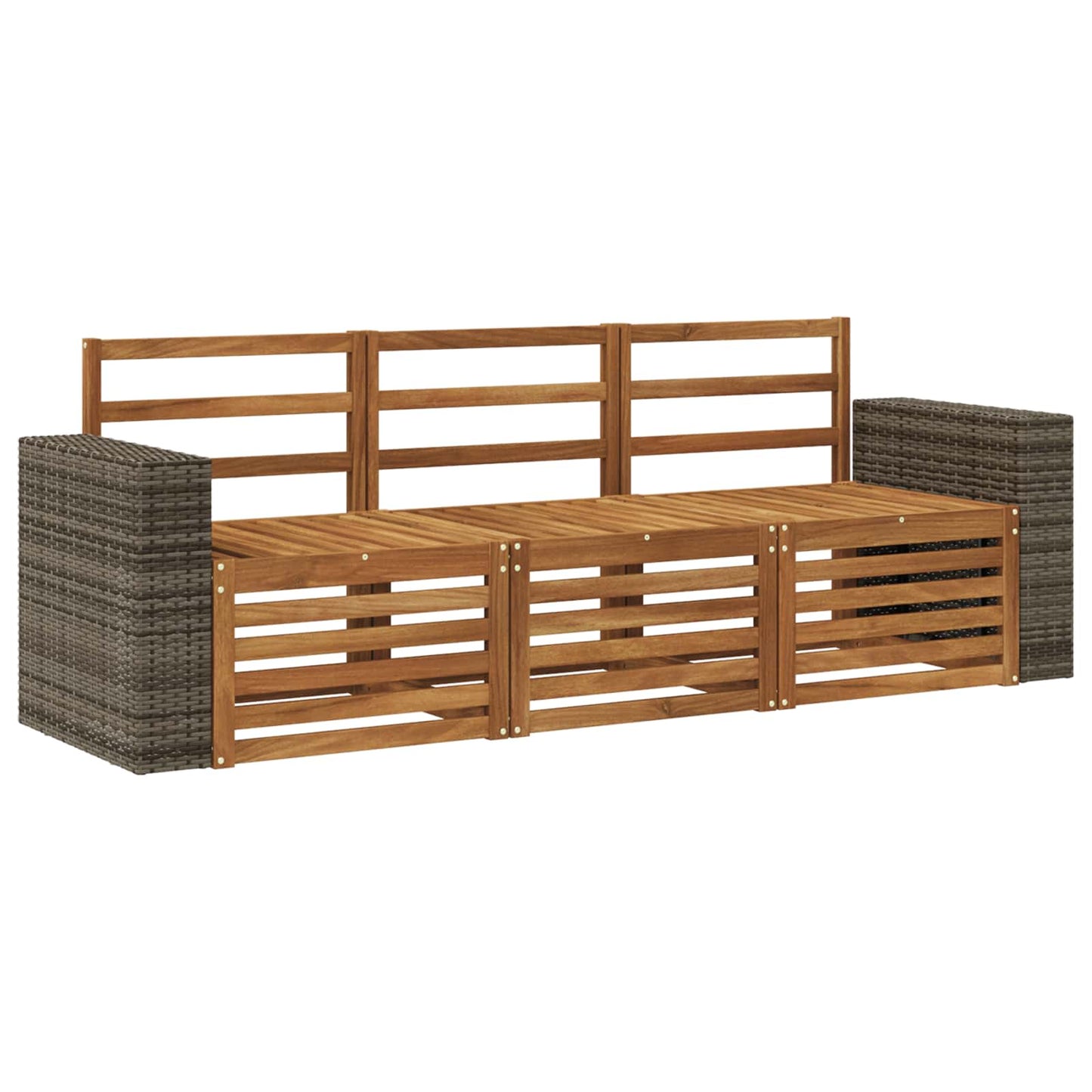 vidaXL Sofa Sets 3 pcs Solid Acacia Wood