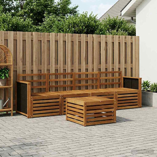 vidaXL Outdoor Sofa Set 5 pcs Natural Solid Acacia Wood