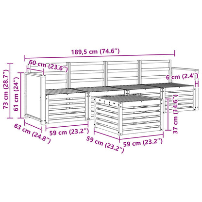 vidaXL Outdoor Sofa Set 5 pcs Natural Solid Acacia Wood