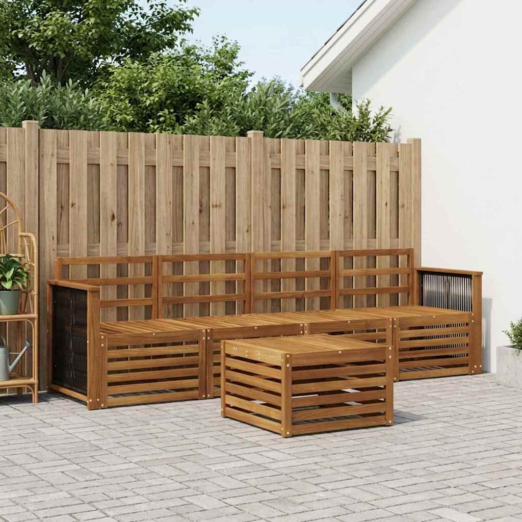 vidaXL Outdoor Sofa Set 5 pcs Natural Solid Acacia Wood
