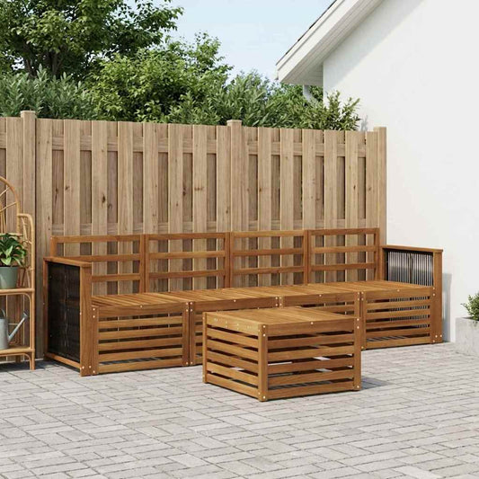 vidaXL Outdoor Sofa Set 5 pcs Natural Solid Acacia Wood