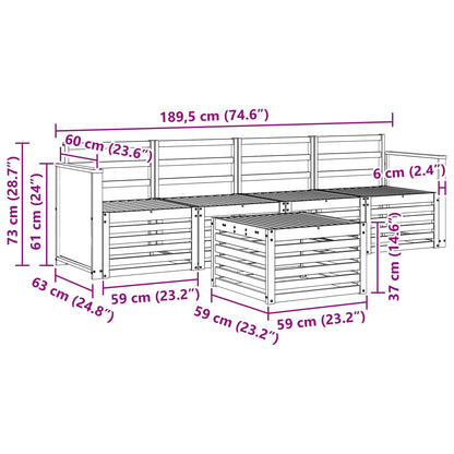 vidaXL Outdoor Sofa Set 5 pcs Natural Solid Acacia Wood
