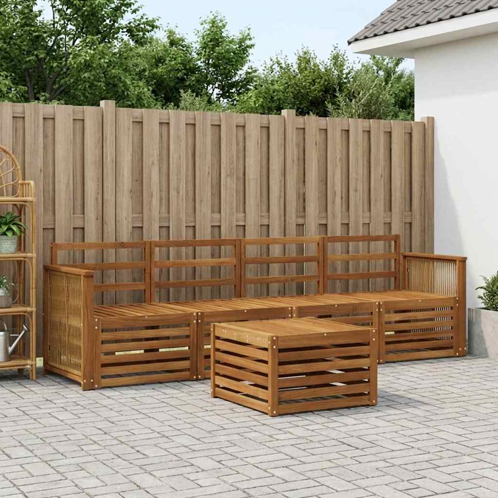 vidaXL Outdoor Sofa Set 5 pcs Natural Solid Acacia Wood