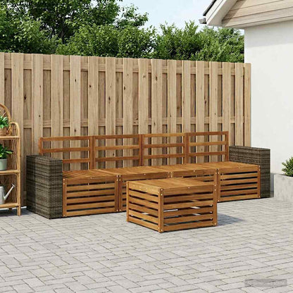 vidaXL Outdoor Sofa Set 5 pcs Natural Solid Acacia Wood
