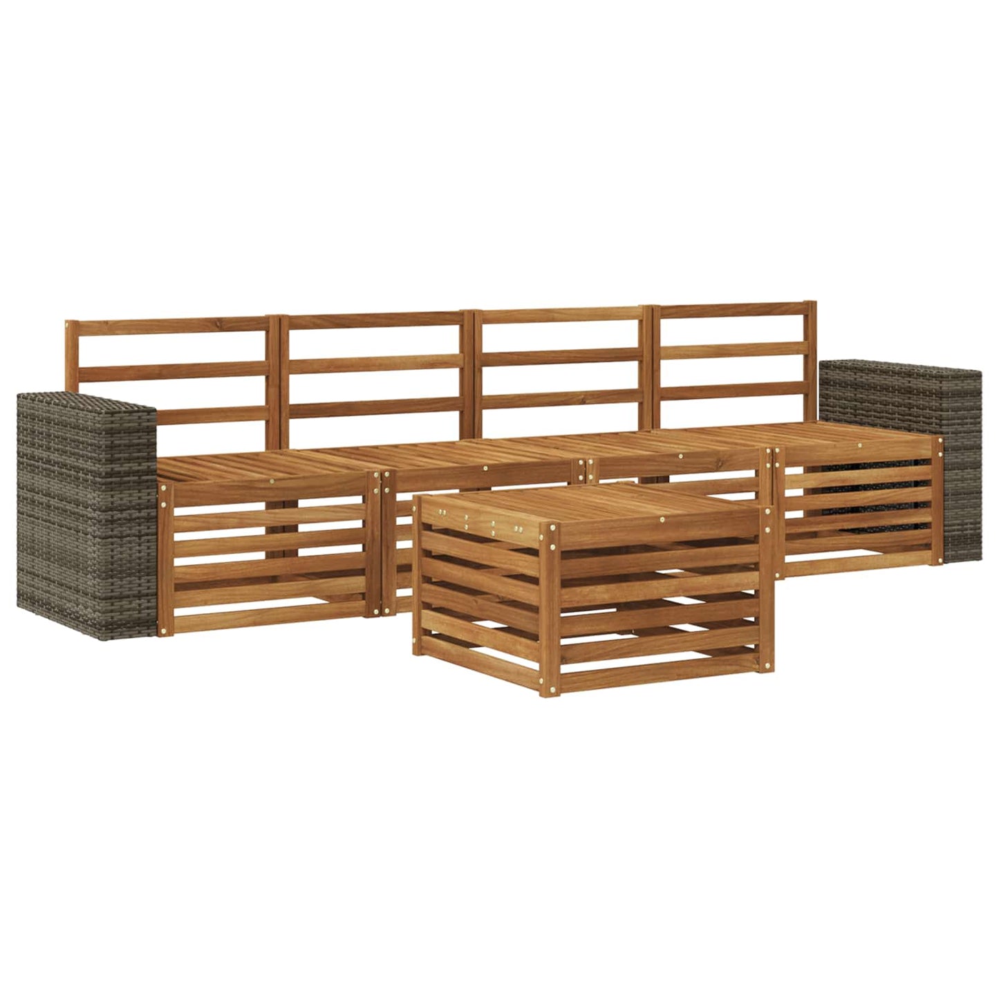 vidaXL Outdoor Sofa Set 5 pcs Natural Solid Acacia Wood