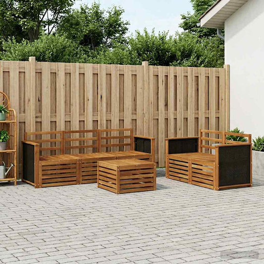 vidaXL Outdoor Sofa Set 6 pcs Natural Solid Acacia Wood