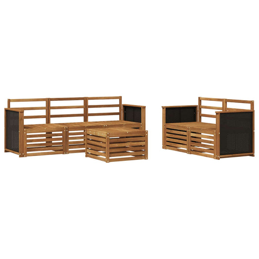 vidaXL Outdoor Sofa Set 6 pcs Natural Solid Acacia Wood