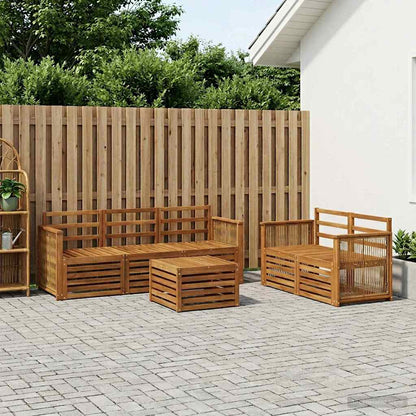 vidaXL Outdoor Sofa Set 6 pcs Natural Solid Acacia Wood