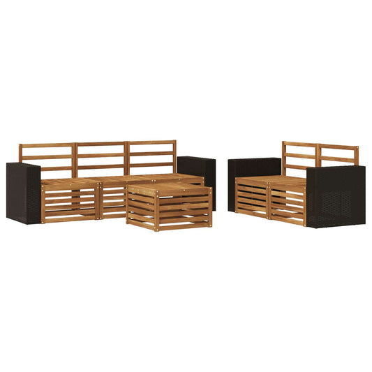 vidaXL Outdoor Sofa Set 6 pcs Natural Solid Acacia Wood