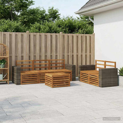 vidaXL Outdoor Sofa Set 6 pcs Natural Solid Acacia Wood