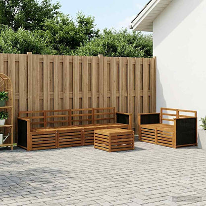 vidaXL Outdoor Sofa Set 7 pcs Natural Solid Acacia Wood