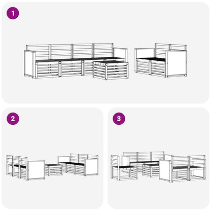 vidaXL Outdoor Sofa Set 7 pcs Natural Solid Acacia Wood