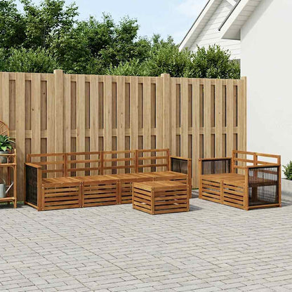 vidaXL Outdoor Sofa Set 7 pcs Natural Solid Acacia Wood