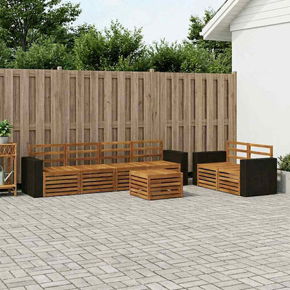 vidaXL Outdoor Sofa Set 7 pcs Natural Solid Acacia Wood