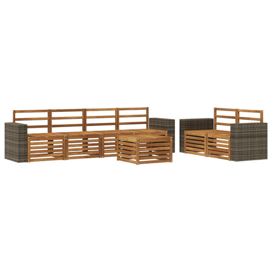 vidaXL Outdoor Sofa Set 7 pcs Natural Solid Acacia Wood
