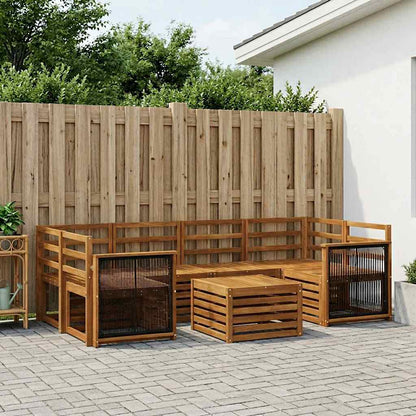 vidaXL Outdoor Sofa Set 7 pcs Natural Solid Acacia Wood