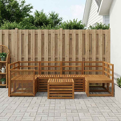 vidaXL Outdoor Sofa Set 7 pcs Natural Solid Acacia Wood