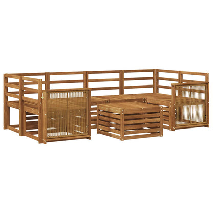 vidaXL Outdoor Sofa Set 7 pcs Natural Solid Acacia Wood