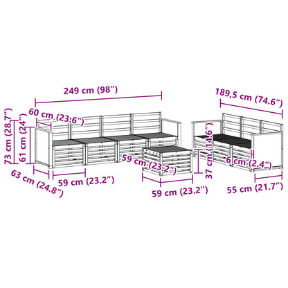 vidaXL Sofa Sets 8 pcs Solid Acacia Wood