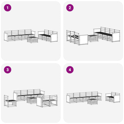 vidaXL Sofa Sets 8 pcs Solid Acacia Wood
