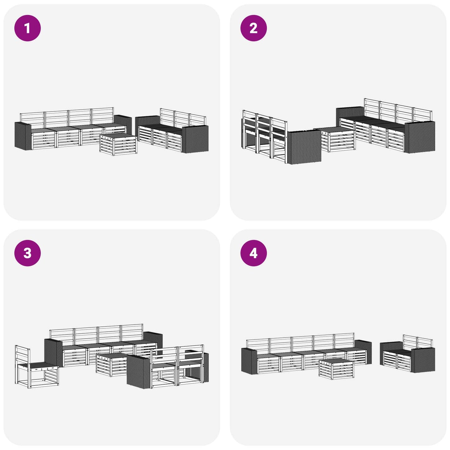 vidaXL Sofa Sets 8 pcs Solid Acacia Wood